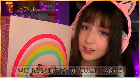 ASMR Mis REGALOS de Cumpleaños Sub Sonidos Relajantes en el Blue