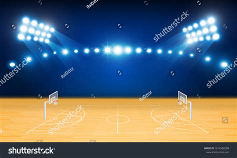 Basketball Arena Field Bright Stadium Lights Stock Vector (Royalty Free ...