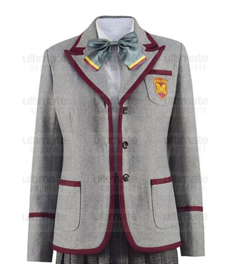 Sex Education S03 Maeve Blazer Emma Mackey Wool Uniform Coat