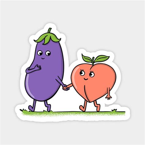 Eggplant And Peach Funny Magnet Teepublic