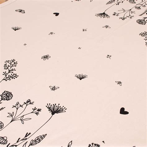 Clayre Eef Mitteldecke Tischdecke Wiesenblumen Beige Schwarz 100x100cm