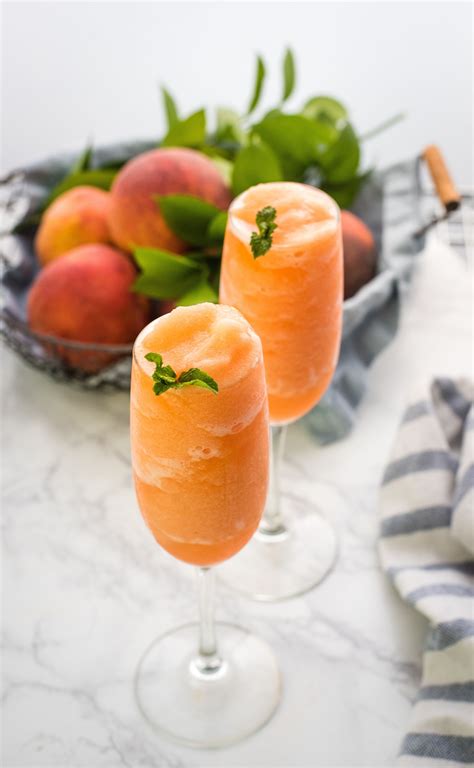 🥂peach Bellini Recipe Is Made With Real Peaches 🍊 And Peach Schnapps