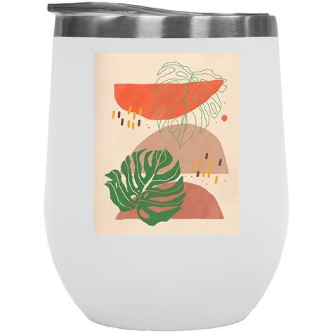 Aesthetic Minimalism Boho Tropical Leaves Art Merch T White 12oz