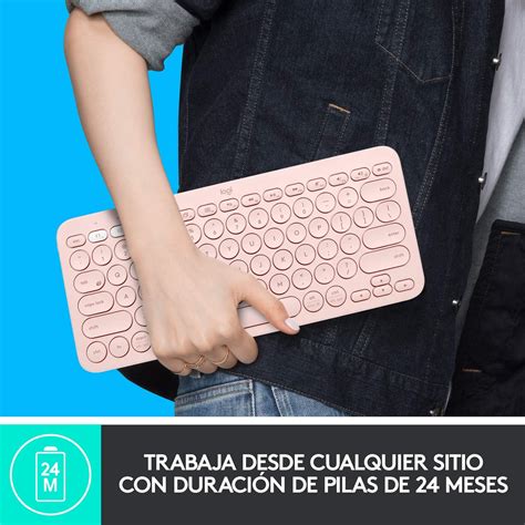 Logitech K Bluetooth Pink Teclado Discoazul Pt