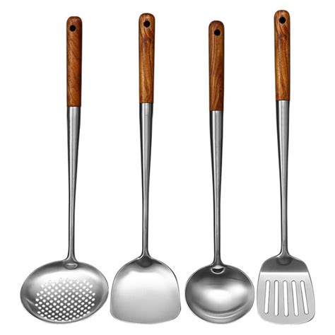 Long Handle Stainless Steel Wok Spatula Kitchen Slotted Turner Rice