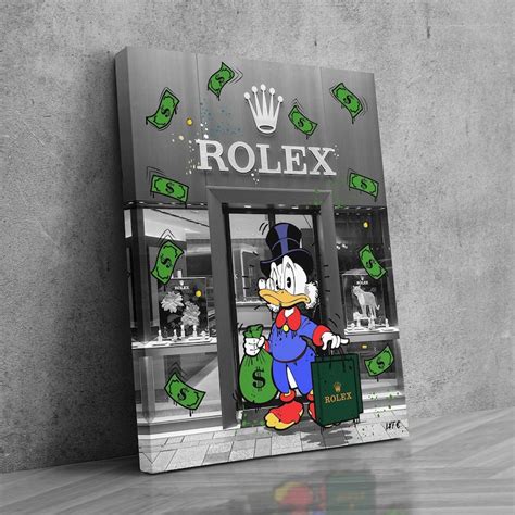 Scrooge Mcduck X Rolex Watch Art Canvas Alec Monopoly Inspired Watch