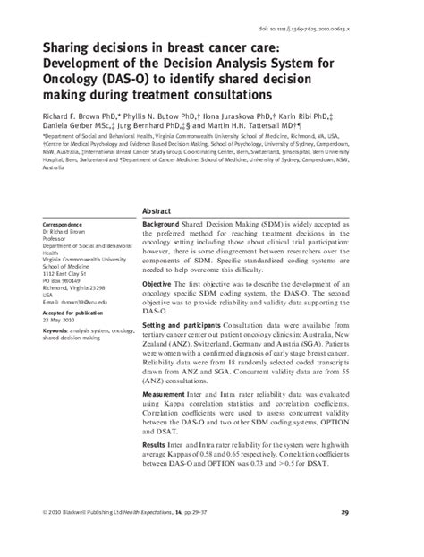 Pdf Effect Of A Multilevel Implementation Programme On Shared Decision Making In Breast Cancer