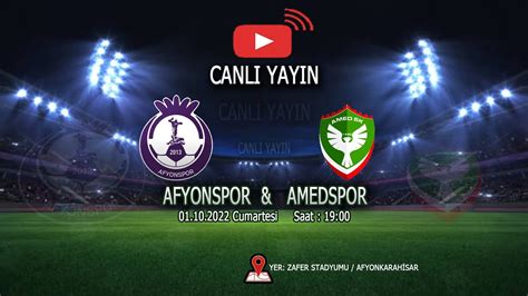 Afyonspor Amed Sf Spor Ma Canl Yay N Youtube