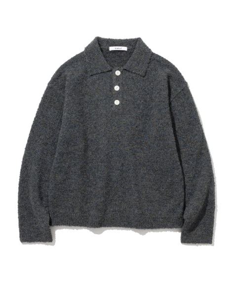 Musinsa Knitted Bookle Collar Knit Dark Gray