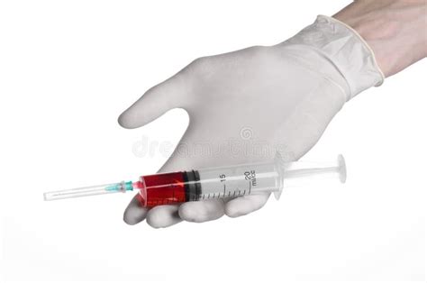 Hand Holding Syringe Isolated White Free Stock Photos Stockfreeimages