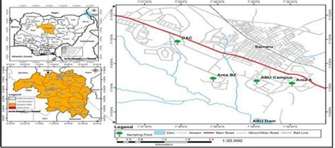 Map of Samaru with the location of sampling areas. | Download ...