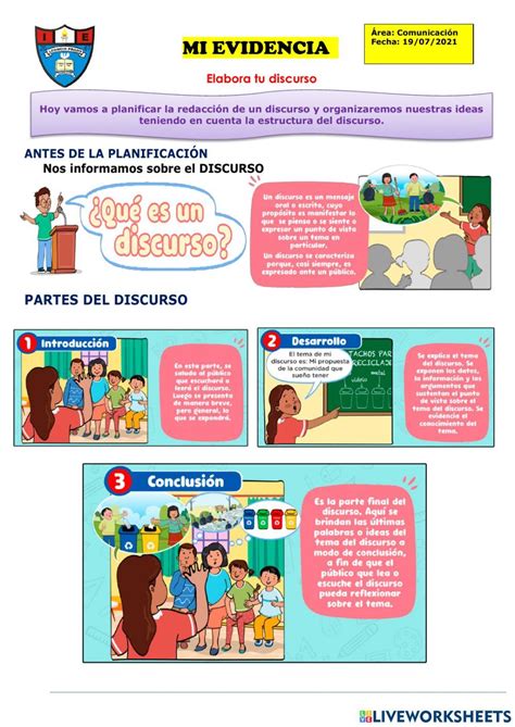 Elaboramos Un Discurso Worksheet