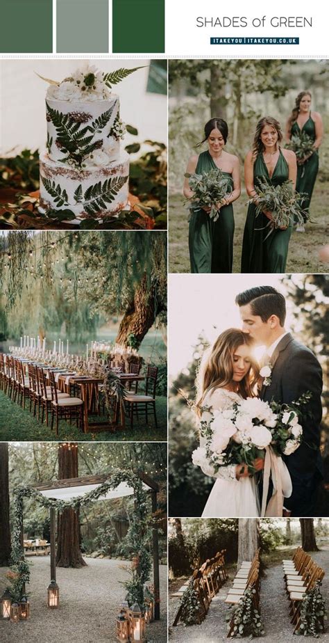 Shades Of Green Wedding Colour Scheme Dark Green Wedding Forest