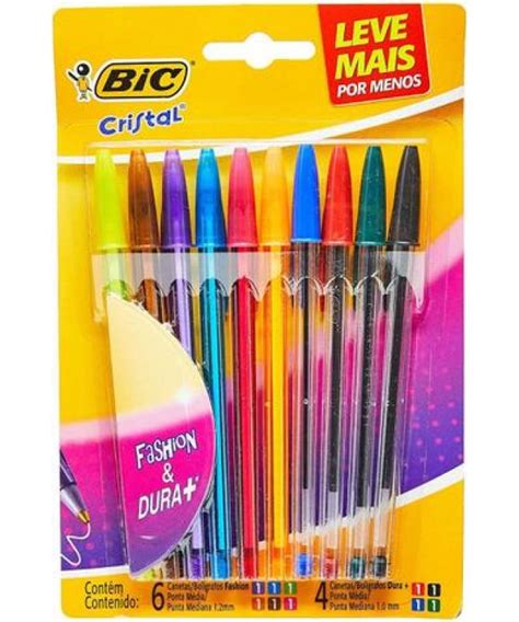 Caneta Escolar Kit Canetas Coloridas Esferogr Fica Bic