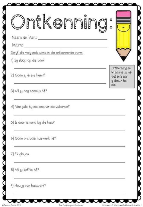 Grade 1 Afrikaans Worksheets