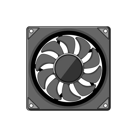 System Cooling Fan Pc Cartoon Vector Illustration Vector Art