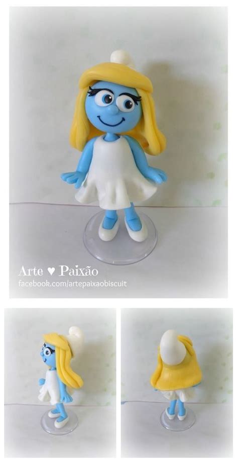 Smurfette Biscuit Fondant Figures Clay Projects Clay Crafts Diy And