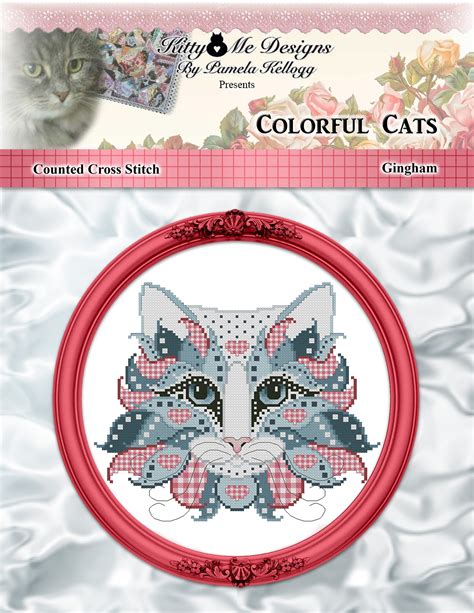 Colorful Cats Gingham Counted Cross Stitch Pattern Printed Etsy