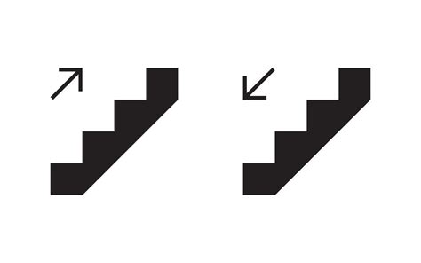 collection  stair icons  arrows indicating upward  downward
