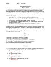 Chapter 23 Hardy Weinberg Problem Set 2 Docx BIOL 102 NAME Tranise