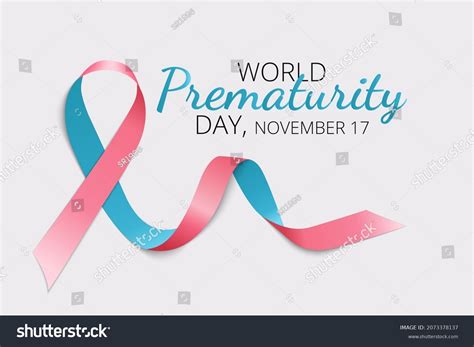 Prematurity Awareness Ribbon Background World Prematurity Stock Vector