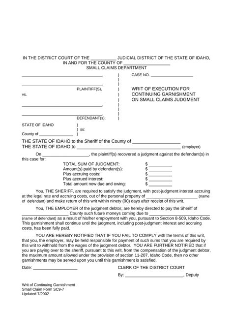 Writ Garnishment Judgment Complete With Ease Airslate Signnow