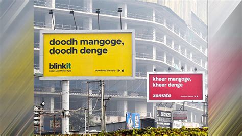 BlinkIt and Zomato's latest edition of Bollywood inspired outdoor ads ...