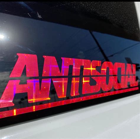 Antisocial Jdm Decal Sticker Windshield Banner Window Etsy