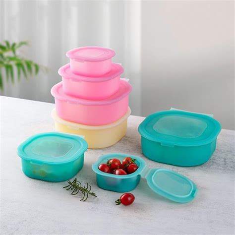 0.2L 0.5L 1L Food-grade Silicone Storage Box Food Storage Containers ...