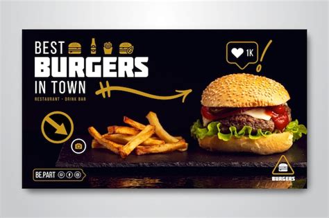 Free Vector Burgers Restaurant Banner Template