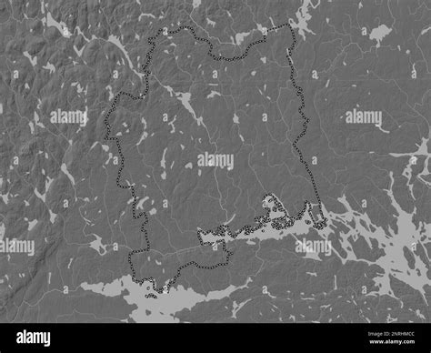 Vastmanland County Of Sweden Bilevel Elevation Map With Lakes And