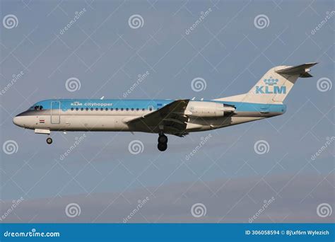 KLM Cityhopper Fokker 70 Editorial Stock Image Image Of Airline