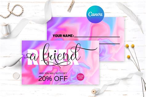 Editable Referral Card Template Graphic By Andreea Eremia Design