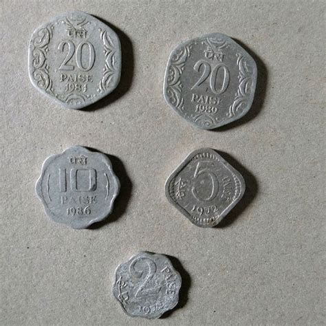 Collectibles Old Indian Coins 20 Paisa 10 Paisa 5 Paisa Freeup