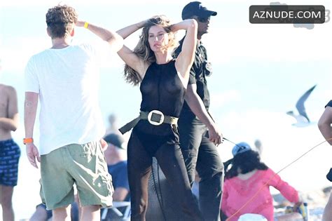 Gisele Bundchen Sexy Spotted Showing Off Her Hot Breasts For A Photoshoot In Florida Aznude