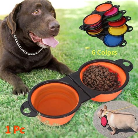 1 Pc Portable 2 In 1 Collapsible Dog Bowls Outdoor Collapsible Puppy