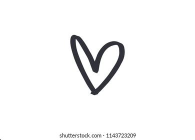 Vector Hand Drawn Simple Cute Heart Stock Vector (Royalty Free ...