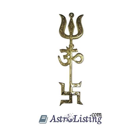 Trishakti Trishul Swastik Om Golden Pure Premium Brass Etsy Uk