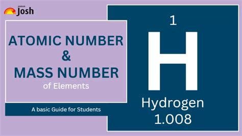 Atomic Number and Mass Number of First 30 Elements