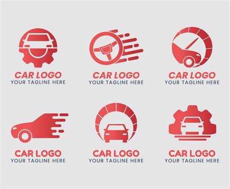 Gradient Red Car Logo Set | FreeVectors