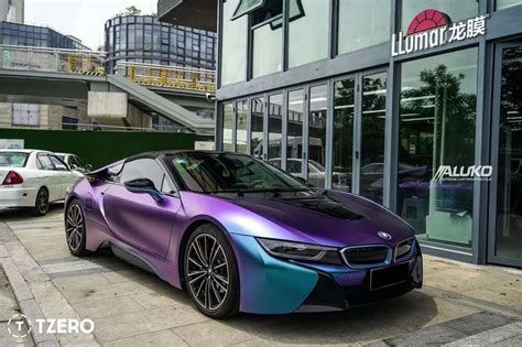 Bmw I8 Wrap Matte Diamond Purple Blue