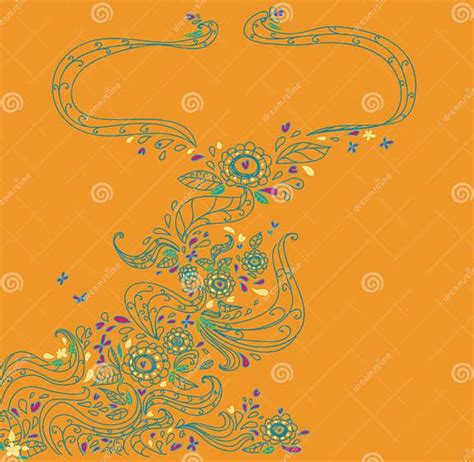 Floral Oriental Composition Stock Vector Illustration Of Floral Leaf