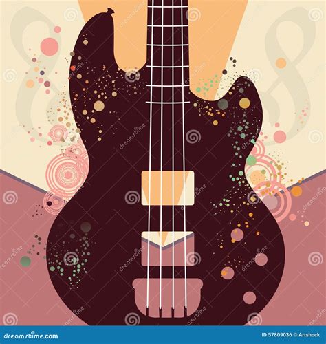 Retro Guitar Poster stock vector. Illustration of modern - 57809036