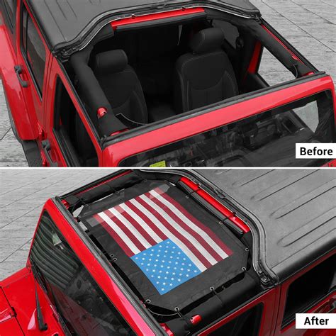 Snapklik For Jeep JK Sunshade Mesh Sun Shade Bikini Top Roof
