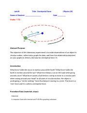 Understanding Centripetal Force In Circular Motion Experiments Course