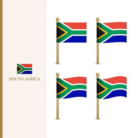 Premium Vector Waving Republic South Africa Flags D Vector