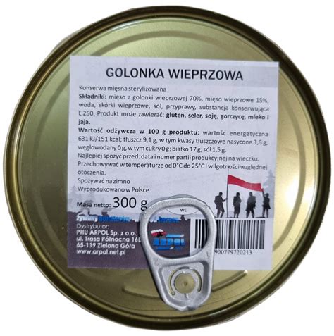 Konserwa Wojskowa Golonka Wieprzowa 300g ARPOL 13464404018 Allegro Pl