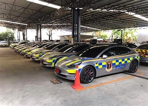 Tesla Model 3 joins Thailand National Police as new electric fleet cars