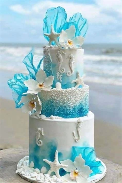 Pin By Sandra Novak On Cake Decorating Iv In Beach Wedding Cake