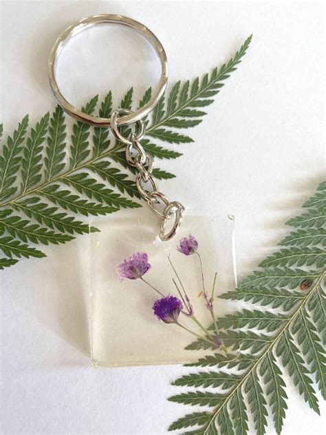 Real Pressed Flower Keychain